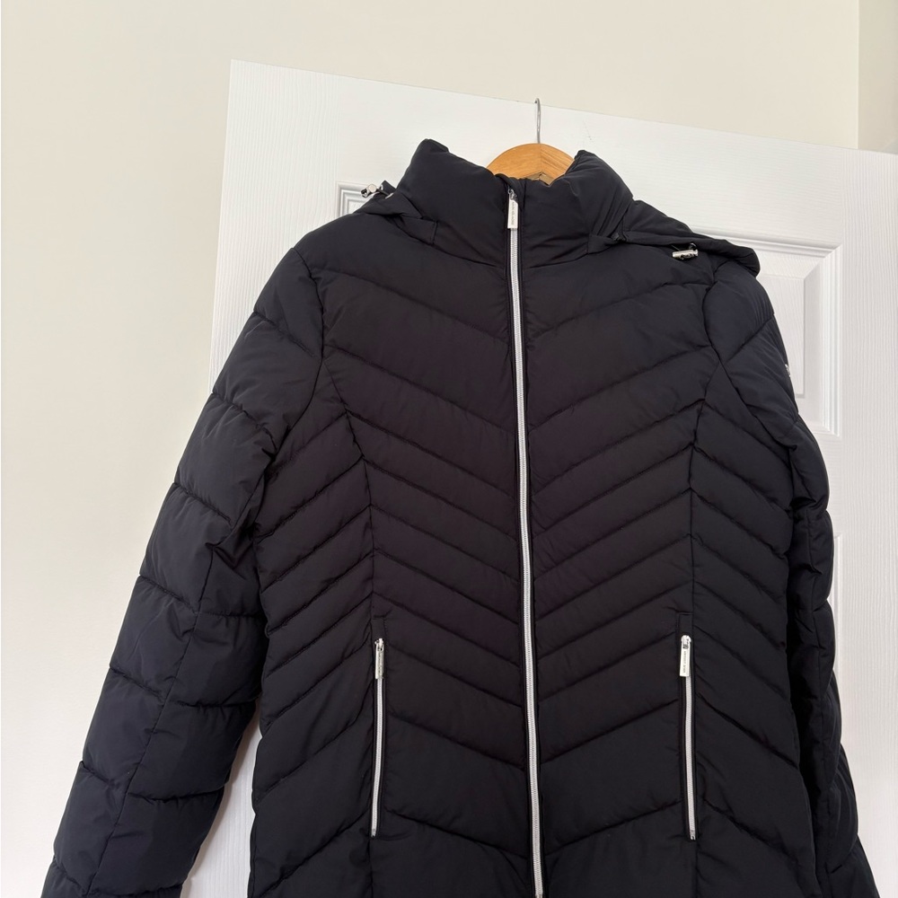 NWT -Michael Kors Black Quilted Hooded Puffer Jacket M - Picture 4 of 16